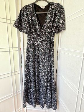 Love Riche Black Floral Print Wrap Maxi Dress